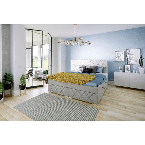 Szczegółowe zdjęcie nr 4 produktu Pikowane łóżko kontynentalne Elise 180x200 - 32 kolory