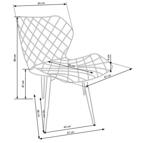 Szczegółowe zdjęcie nr 4 produktu Pikowane krzesło Alaska - popielate