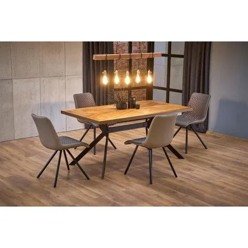 Szczegółowe zdjęcie nr 5 produktu Pikowane krzesło Lunios - brązowe