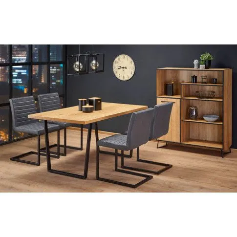 Zdjęcie stół industrialny do salonu Ikres dąb | Edinos.pl