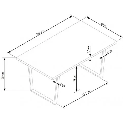 Szczegółowe zdjęcie nr 4 produktu Stół industrialny do salonu Ikres - dąb