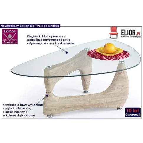 Fotografia Ława szklana Soberi - dąb sonoma z kategorii Ławy i stoliki