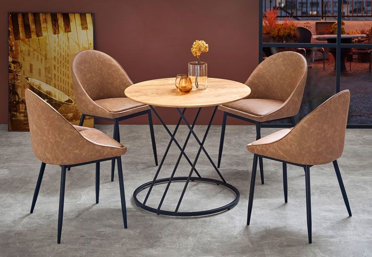 Produkt Okrągły stolik loftowy Trigo - dąb