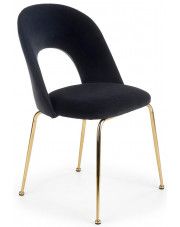 Tapicerowane krzesło w stylu glamour Pari - czarne w sklepie Edinos.pl