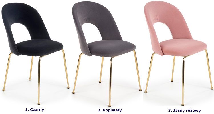 Krzesło Pari - prezentacja trzech kolorów.