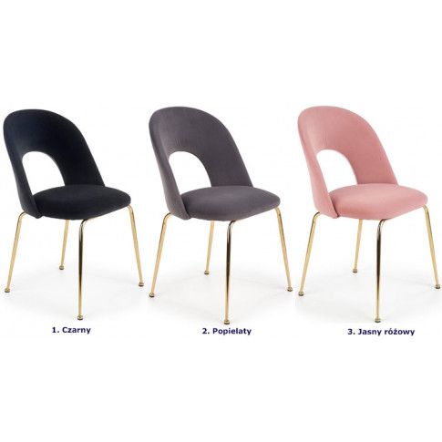 Szczegółowe zdjęcie nr 4 produktu Tapicerowane krzesło w stylu glamour Pari - różowe