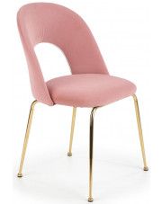 Tapicerowane krzesło w stylu glamour Pari - różowe w sklepie Edinos.pl