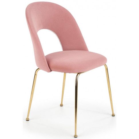 Zdjęcie produktu Tapicerowane krzesło w stylu glamour Pari - różowe.