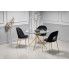 Szczegółowe zdjęcie nr 5 produktu Tapicerowane krzesło w stylu glamour Pari - popielate