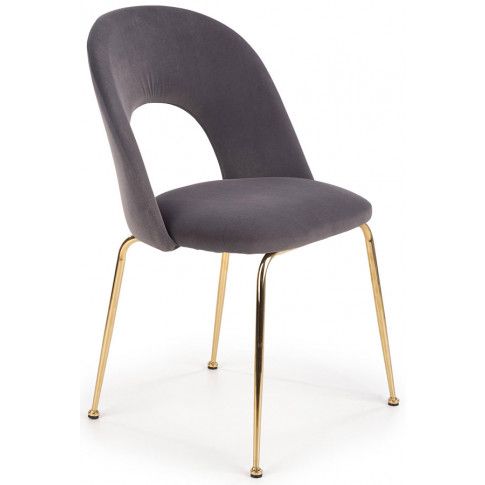 Zdjęcie produktu Tapicerowane krzesło w stylu glamour Pari - popielate.