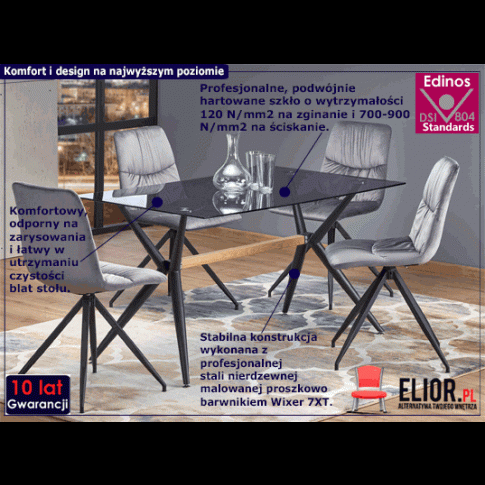 Fotografia Nowoczesny stół do salonu Ardela - czarny z kategorii Stoły