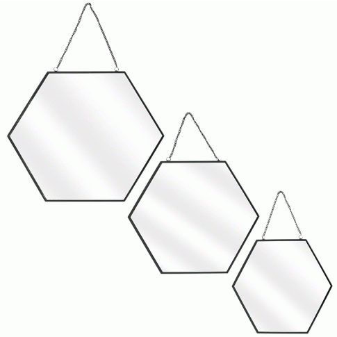Zdjęcie produktu Zestaw loftowych luster Silvo - czarne.