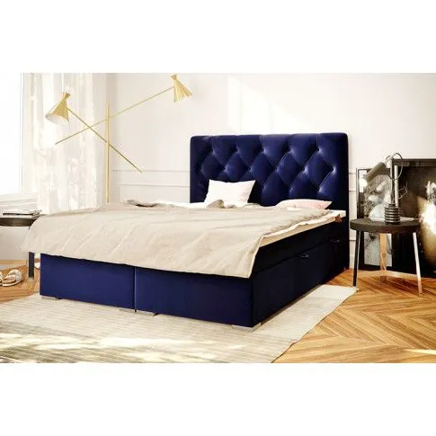 Szczegółowe zdjęcie nr 5 produktu Pojedyncze łóżko kontynentalne z zagłówkiem Rina 80x200 - 40 kolorów