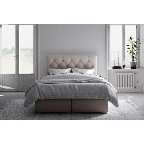 Szczegółowe zdjęcie nr 5 produktu Kontynentalne łóżko z pojemnikiem Rina 140x200 - 40 kolorów