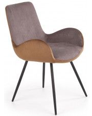 Nowoczesne tapicerowane krzesło Bueno - popielaty + brązowy w sklepie Edinos.pl