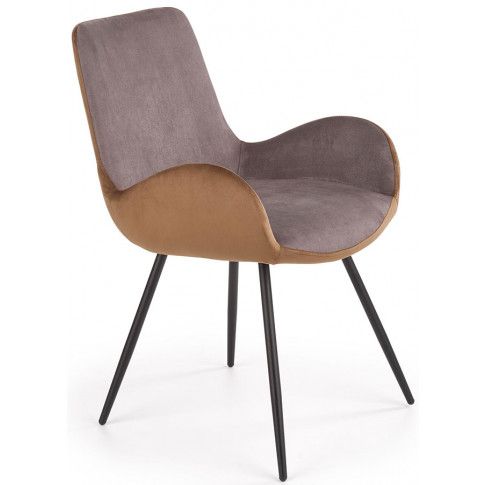 Zdjęcie produktu Nowoczesne tapicerowane krzesło Bueno - popielaty + brązowy.