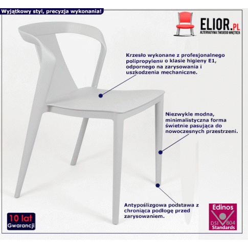 Fotografia Minimalistyczne krzesło Hilevi - szare z kategorii Krzesła