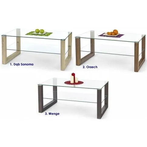 Zdjęcie Ława szklana Silja stolik do pokoju orzech | Edinos.pl