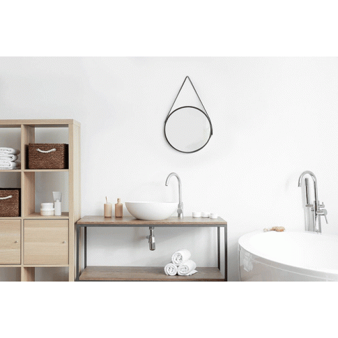 Zdjęcie drewniane lustro Lumi naturalne do salonu | Edinos.pl
