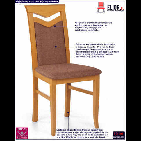 Fotografia Krzesło kuchenne Vestia - olcha z kategorii Krzesła drewniane