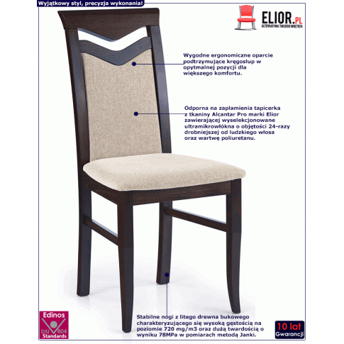 Fotografia Krzesło do jadalni Vestia - wenge z kategorii Krzesła drewniane