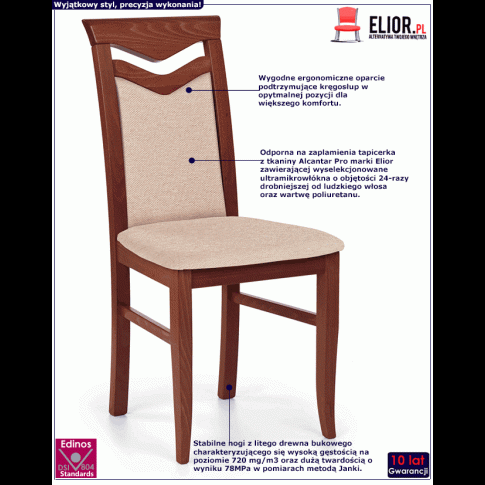 Fotografia Krzesło do kuchni i jadalni Vestia - czereśnia antyczna z kategorii Krzesła drewniane