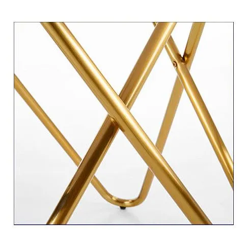 Szczegółowe zdjęcie nr 5 produktu Okrągły stół glamour Vismos - złoty