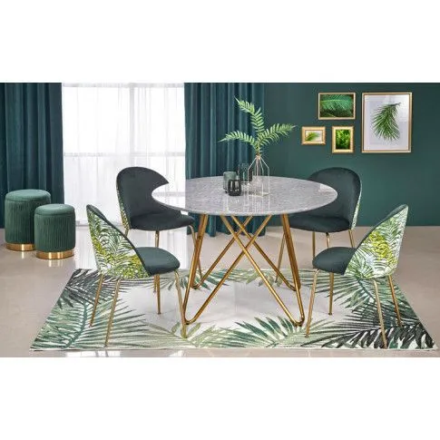 Szczegółowe zdjęcie nr 4 produktu Okrągły stół glamour Vismos - złoty