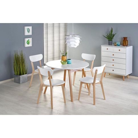 Szczegółowe zdjęcie nr 5 produktu Białe krzesło skandynawskie - Fine