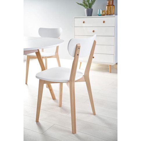Szczegółowe zdjęcie nr 4 produktu Białe krzesło skandynawskie - Fine