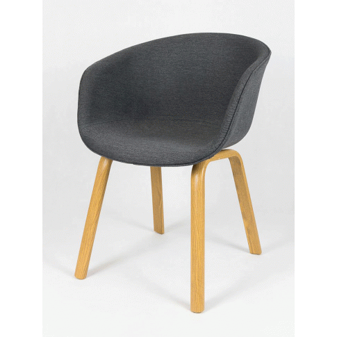 Zdjęcie produktu Vintage krzesło muszelka Rufio - szare.