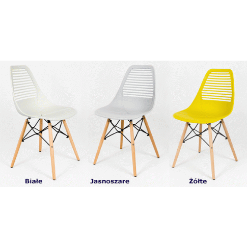 Zdjęcie skandynawskie krzesło Luzof - żółte | Edinos.pl