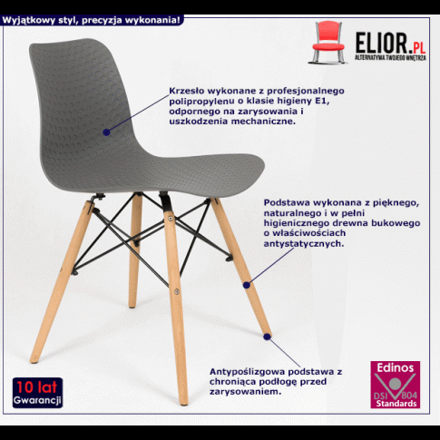 Fotografia Skandynawskie krzesło Botina - szare z kategorii Strona główna