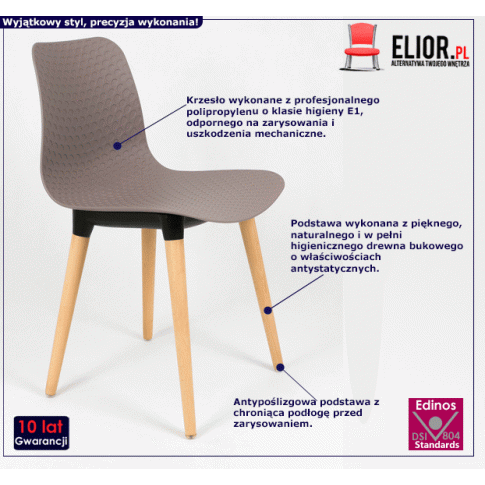 Fotografia Skandynawskie krzesło Botina 2X - beżowe z kategorii Krzesła