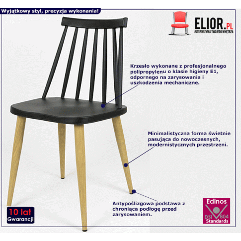 Fotografia Loftowe krzesło patyczak James 2Q - czarne z kategorii Strona główna