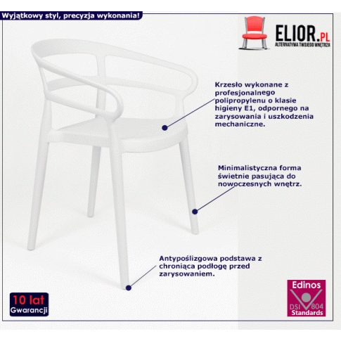 Fotografia Minimalistyczne krzesło Astigar - białe z kategorii Strona główna