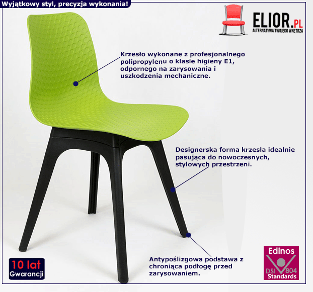 Designerskie krzesło Zamu - zielone