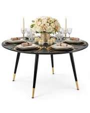 Czarny okrągły stół do salonu - Deliza w sklepie Edinos.pl