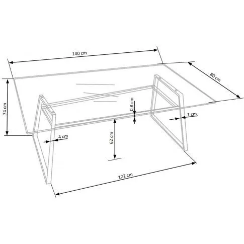 Szczegółowe zdjęcie nr 4 produktu Loftowy szklany stół Aliya - czarny