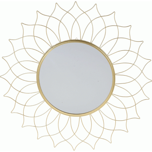 Zdjęcie produktu Okrągłe dekoracyjne lustro glamour Maos - złote.