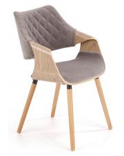 Krzesło z podłokietnikami Bento - popielaty + jasny dąb w sklepie Edinos.pl