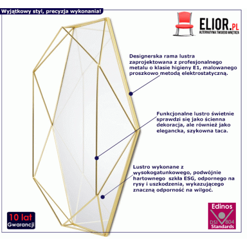 Fotografia Vintage lustro Mifrob - złote z kategorii Lustra