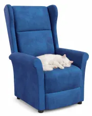 Granatowy rozkładany fotel uszak wypoczynkowy - Nika 2X w sklepie Edinos.pl