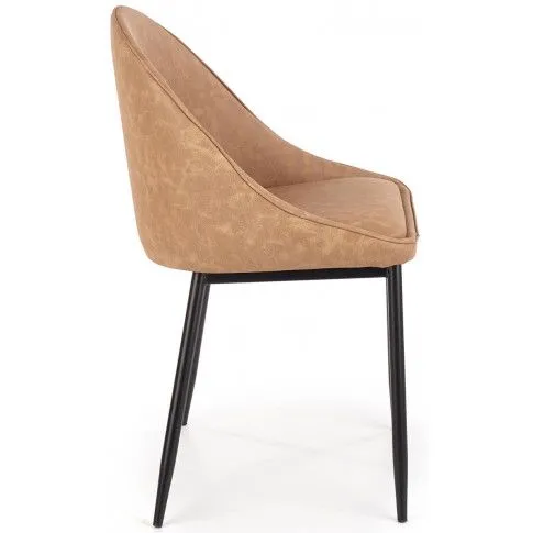 Szczegółowe zdjęcie nr 4 produktu Tapicerowane krzesło muszelka Dalton - jasny brąz