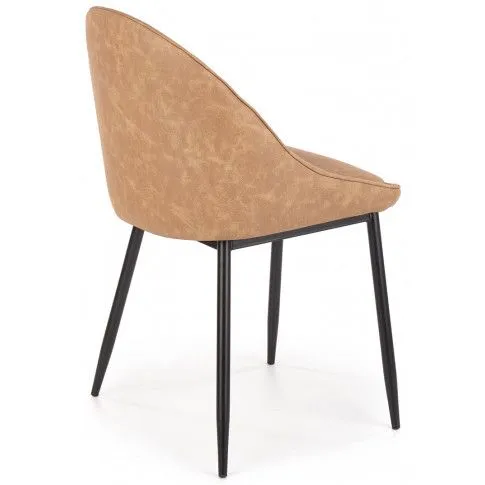 Szczegółowe zdjęcie nr 5 produktu Tapicerowane krzesło muszelka Dalton - jasny brąz