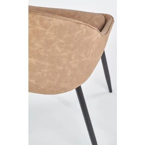 Szczegółowe zdjęcie nr 9 produktu Tapicerowane krzesło muszelka Dalton - jasny brąz