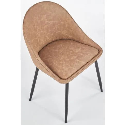 Szczegółowe zdjęcie nr 7 produktu Tapicerowane krzesło muszelka Dalton - jasny brąz