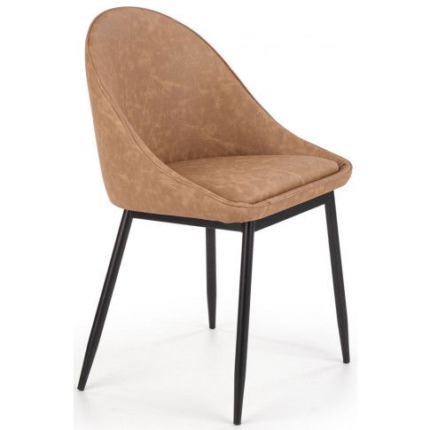 Zdjęcie produktu Tapicerowane krzesło muszelka Bono - jasny brąz.