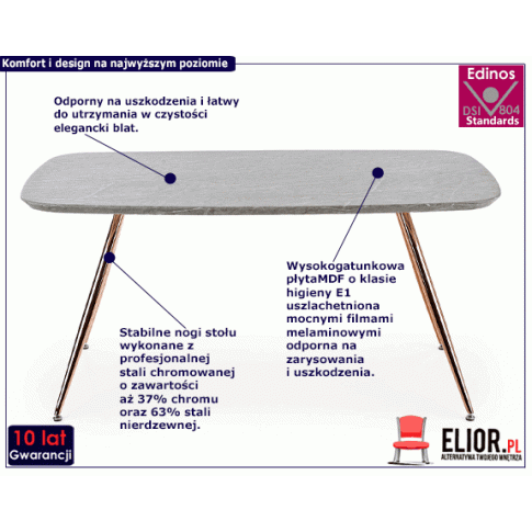 Fotografia Stół glamour do salonu Combra - marmur z kategorii Stoły