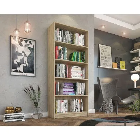 Szczegółowe zdjęcie nr 4 produktu Duży regał na książki dąb sonoma - Fawios 4X